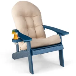 Costway Adirondack Chair HIPS Adirondack Chair With Cup Holder & Cushion Black/Green/Navy/Grey/White/Yellow -Costway GUEST 4f373d69 92f6 40bd 8a45 5d0e1f583d8e