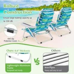 Costway Folding Beach Chair Adult Lightweight Aluminum Camping Chair With Storage Bag -Costway GUEST 4f7982a8 5aeb 4858 9e63 e8cd368744b4