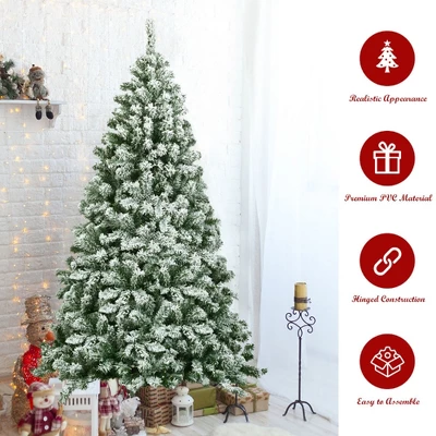 Costway 6FT Snow Flocked Artificial Christmas Tree Hinged W/928 Tips And Foldable Base 6 Costway 6FT Snow Flocked Artificial Christmas Tree Hinged W/928 Tips And Foldable Base - Image 4