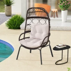 Costway Patio Wicker Rattan Egg Chair With Seat & Back Cushions Metal Indoor Outdoor -Costway GUEST 4fd89777 8464 40a7 97c8 9f48868aa441