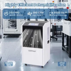 Costway 250-Pint Commercial Dehumidifier With Drain Hose 8,500 Sq. Ft Coverage Area -Costway GUEST 4ff730e3 426b 4024 a41e 1276f1fa86a4