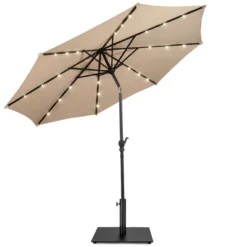 Costway 10ft Solar Lights Patio Umbrella Outdoor W/ 36 LBS Steel Umbrella Stand -Costway GUEST 508a61d3 580a 410b b4df 3f0afa69781e