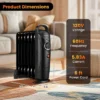 Costway 700W Portable Oil Heater With Adjustable Thermostat & 120 Sq.Ft Heating Range Black/White