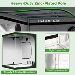 Costway 5x5 Grow Tent, 60''x60''x80'' High Reflective Mylar W/Observation Window GrayBlack 15 Costway 5x5 Grow Tent, 60''x60''x80'' High Reflective Mylar W/Observation Window GrayBlack -Costway GUEST 50c84a52 addc 41f2 9e78 766f96150b07