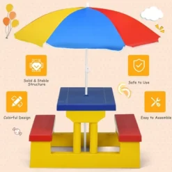 Costway Kids Picnic Table Set W/Removable Umbrella Indoor Outdoor Garden Patio 15 Costway Kids Picnic Table Set W/Removable Umbrella Indoor Outdoor Garden Patio -Costway GUEST 50eb83ad bdc1 4f8c b527 e44dc3814ee6