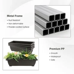 Costway 2PCS 5 FT 4-Tier Vertical Raised Garden Bed Elevated Planter W/4 Container Boxes 15 Costway 2PCS 5 FT 4-Tier Vertical Raised Garden Bed Elevated Planter W/4 Container Boxes -Costway GUEST 5139f920 dc22 402b 8491 2ad63f6dcd89