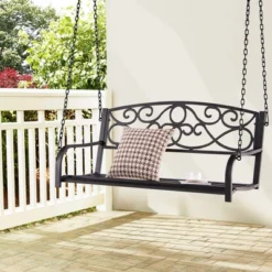 Costway Outdoor 2-Person Metal Porch Swing Hanging Patio Bench 485 Lbs Capacity BlackBrown 22 Costway Outdoor 2-Person Metal Porch Swing Hanging Patio Bench 485 Lbs Capacity BlackBrown -Costway GUEST 51433fb6 3ec9 41f8 9d34 c377cda6bba0