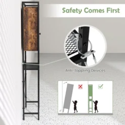 Over-the-toilet Storage Cabinet Bathroom Storage Organizer Above Toilet With Heavy-duty Metal Frame & 3-position Adjustable Shelf 2-door Freestanding -Costway GUEST 5163c465 1544 44a0 b34a abf3f5e86dfe