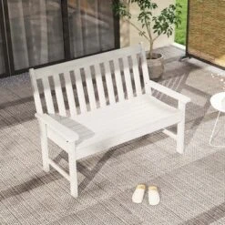 Costway Garden Bench All-Weather HDPE 2-Person Outdoor Bench For Front Porch Backyard Black/White/Gray/Beige 27 Costway Garden Bench All-Weather HDPE 2-Person Outdoor Bench For Front Porch Backyard Black/White/Gray/Beige -Costway GUEST 517a8a12 39d5 4973 9e16 9e72343c2b04