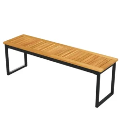 Costway 51" Wooden Outdoor Bench Patio Dining Bench With Acacia Wood Seat Natural -Costway GUEST 51d7844a f8be 405b b199 b538698ec462