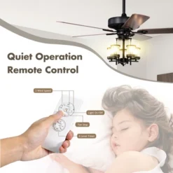 Costway 50'' Ceiling Fan With Light Classic Ceiling Fan Lamp W/Noiseless Reversible Motor 14 Costway 50'' Ceiling Fan With Light Classic Ceiling Fan Lamp W/Noiseless Reversible Motor -Costway GUEST 51e256fd 7d9b 458c bd83 4c1396e56c60