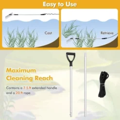 Costway Floating Weed Lake Rake Pond Weed Cutter With Foam Floats, Extended Handle & Rope -Costway GUEST 520bb55e 9219 4cf3 8f8c 8b915e182f49