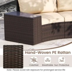 Costway 7 PCS Patio Furniture Set With Tempered Glass Top Side Tables Back & Seat Cushions -Costway GUEST 522ed86a 5122 438a 980c 7145ad23082a