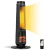 Costway 1500W Electric Space Heater PTC Fast Heating Ceramic Heater 3D Realistic Flame Black