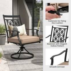 Costway Patio Swivel Chair Outdoor Bistro Dining Chair Blossom Pattern Backrest 19 Costway Patio Swivel Chair Outdoor Bistro Dining Chair Blossom Pattern Backrest -Costway GUEST 52b38cdf 08c4 427d 909a 5c82f8685126