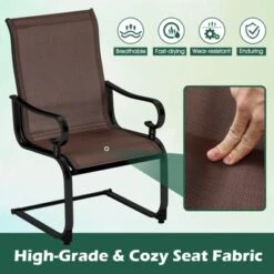 Costway Set Of 2 Patio Chairs C-Spring Motion Chairs With Quick-drying & Breathable Fabric 15 Costway Set Of 2 Patio Chairs C-Spring Motion Chairs With Quick-drying & Breathable Fabric -Costway GUEST 52e89af1 44d5 447b 844c 7156360fe459