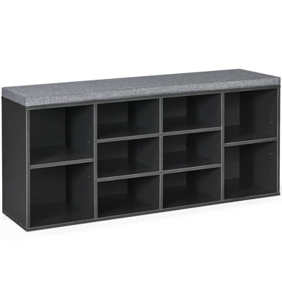 Costway Entryway Padded Shoe Storage Bench 10-Cube Organizer Bench Adjustable 12 Costway Entryway Padded Shoe Storage Bench 10-Cube Organizer Bench Adjustable - Image 10