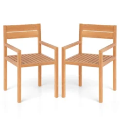 Costway 1/2/4 PCS Outdoor Teak Wood Chair Patio Dining Armchair With Slatted Seat & Backrest 20 Costway 1/2/4 PCS Outdoor Teak Wood Chair Patio Dining Armchair With Slatted Seat & Backrest -Costway GUEST 5353012e 2276 40f7 8bf4 c5851578453d