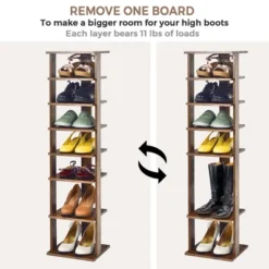 Costway 7-Tier Shoe Rack Free Standing Shelf Storage Tower Rustic Brown 15 Costway 7-Tier Shoe Rack Free Standing Shelf Storage Tower Rustic Brown -Costway GUEST 539a4972 f6cd 4853 8d33 403902992800