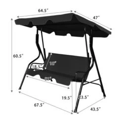 Costway Patio 3 Seats Canopy Swing Glider Hammock Cushioned Steel Frame Outdoor -Costway GUEST 53d53d69 f6b7 420c bb0d 90dd6c32f9ef