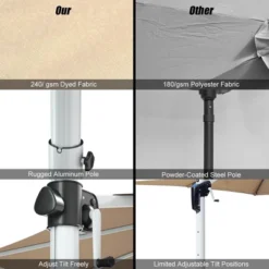 Costway 11' Patio Cantilever Offset Umbrella 360Degree Rotation Outdoor Tilt W/Base -Costway GUEST 53e2e63a 5fa5 43e0 aac5 59eeeaafb8b3