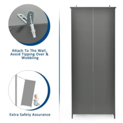 Costway Bookcase Shelving Storage Wooden Cabinet Unit Standing Bookcase W/Doors Gray/White 18 Costway Bookcase Shelving Storage Wooden Cabinet Unit Standing Bookcase W/Doors Gray/White -Costway GUEST 53ec7ade 2119 4c1d b9e0 856a0c9bc83f