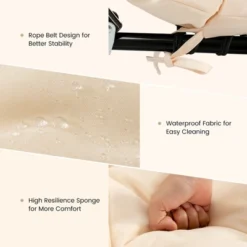 Costway 73'' Lounge Chaise Cushion Padded Recliner Cushion Indoor Outdoor Navy/Orange/Black/Dark Orange/Beige/Gray/Brown -Costway GUEST 5423fe47 20fc 4f87 8cd8 29615d952e92