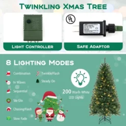 Costway 6/7/8 FT Christmas Tree With 568 PVC Branch Tips 200 Warm White LED Lights Gloves -Costway GUEST 5457e961 5238 406a 8b68 3340692adc67