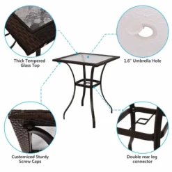 Outdoor Patio Rattan Wicker Bar Square Table Glass Top Yard Garden Furniture NEW 11 Outdoor Patio Rattan Wicker Bar Square Table Glass Top Yard Garden Furniture NEW -Costway GUEST 54765719 a1df 4bf3 9097 aeabbf76c49b