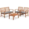 Costway 4 PCS Outdoor Furniture Set With Soft Seat Cushions Stable Acacia Wood Frame White/Navy/Gray 2 Costway 4 PCS Outdoor Furniture Set With Soft Seat Cushions Stable Acacia Wood Frame White/Navy/Gray -Costway GUEST 5487a2b5 21a3 4ffe 9e88 08d9da376edf
