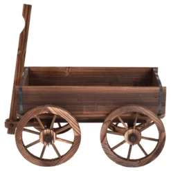 Costway Wood Wagon Flower Planter Pot Stand Garden W/Wheels 10 Costway Wood Wagon Flower Planter Pot Stand Garden W/Wheels -Costway GUEST 5488b472 58d8 4650 a031 91a201342011 1