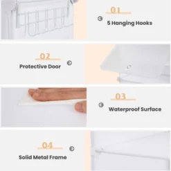 Costway Portable Shoe Rack Organizer 12-Cube 48 Pair Shoe Shelf Storage Cabinet With Hook White/Black -Costway GUEST 549d83d5 bed9 4285 9c97 29e3bcaaed11