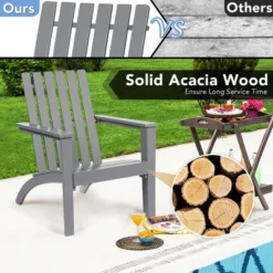 Costway 3PCS Patio Adirondack Chair Side Table Set Solid Wood Garden Deck Grey 13 Costway 3PCS Patio Adirondack Chair Side Table Set Solid Wood Garden Deck Grey -Costway GUEST 54c62b35 90a4 4212 9064 de00f030dbec