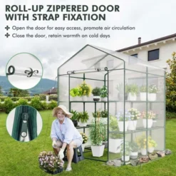 Costway Portable Mini Greenhouse With 3 Tiers 8 Shelves Roll-up Zippered Door For Plants -Costway GUEST 55206f55 af87 48e6 9de3 c26e42dd9b76
