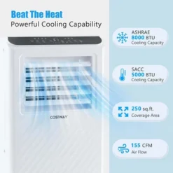 Costway 8000 BTU Portable Air Conditioner 3 -in-1 Air Cooler Dehumidifier Fan 24H Timer 5000 BTU(8000BTU ASHRAE) 13 Costway 8000 BTU Portable Air Conditioner 3 -in-1 Air Cooler Dehumidifier Fan 24H Timer 5000 BTU(8000BTU ASHRAE) -Costway GUEST 55231f46 b399 4531 ab2e a055324cf1e7