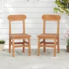 Costway 1/2 PCS Patio Teak Wood Chair Wooden Armless Dining Chair With Slatted Seat -Costway GUEST 55c169aa 0b07 4b28 911b a10777a86497