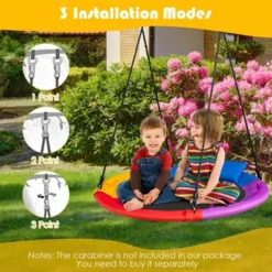 Costway 40'' Saucer Tree Swing Outdoor Round Platform Swing W/ Pillow & Handle -Costway GUEST 561d0562 e020 45aa 8a7f 879744b7c905