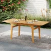 Costway Expandable Outdoor Dining Table 55"-71" Acacia Wood Patio Table For 6-8 Person