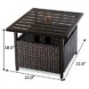 Costway Brown Rattan Wicker Steel Side Table Outdoor Furniture Deck Garden Patio Pool