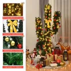 Costway 5Ft Pre-Lit Cactus Christmas Tree LED Lights Ball Ornaments -Costway GUEST 575a109e dcf0 46e0 868a 8e582ac5c3bf