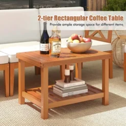 Costway 10 PCS Acacia Wood Patio Furniture Set With Cushions And 2-Tier Coffee Table -Costway GUEST 57802c48 235a 452a 8612 06485787197e