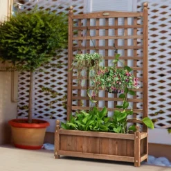 Costway Solid Wood Planter Box With Trellis Weather-Resistant Outdoor 25''x11''x48'' -Costway GUEST 579d54f8 5fe1 46f3 a0d9 7b37b22f7de7