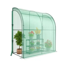 Costway 7'x 3.5'x 7' Lean-to Greenhouse Portable Wall House With Green PE Cover And Shelf 19 Costway 7'x 3.5'x 7' Lean-to Greenhouse Portable Wall House With Green PE Cover And Shelf -Costway GUEST 584d7a6a 5ad0 4aa8 829e 08059ba04a65