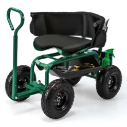 Costway Rolling Garden Cart Height Adjustable Scooter With Swivel Seat & Tool Storage Blue/Red/Green -Costway GUEST 58ac6781 6bca 4189 99c0 a12a12407353