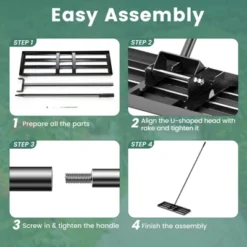 Costway Lawn Leveling Rake 30" X 10" Heavy Duty Level Lawn Tool For Garden Backyard/Lawn Green/Black/Silver -Costway GUEST 58adefa1 b889 4c22 9dea caa9aaada718