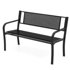 Costway 50" Garden Bench With Patterned Backrest And Curved Armrests For Porch Lawn 20 Costway 50" Garden Bench With Patterned Backrest And Curved Armrests For Porch Lawn -Costway GUEST 58c4e531 f883 47da a17f c4145aacbd92