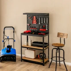 Costway Tool Storage Workbench 4 Shelf Multipurpose Garage Worktable W/Peg Board Hook Kit 12 Costway Tool Storage Workbench 4 Shelf Multipurpose Garage Worktable W/Peg Board Hook Kit -Costway GUEST 59582e74 0d42 40b4 9063 3ce4b21ed8da