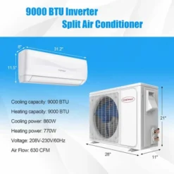 Costway 9000 BTU Split Air Conditioner & Heater Wall Mount AC Unit With Remote Control -Costway GUEST 59d13406 902e 4e78 8980 13de0641292b
