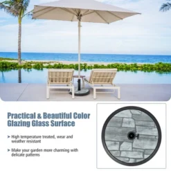 Costway 19'' Patio 35 LBS Round Umbrella Base Stand Holder 1.4''-1.9'' Market Table Outdoor -Costway GUEST 5a4574a1 ac99 4332 aab7 d1e3a70c676d