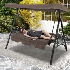 Costway 3-Seat Patio Porch Swing WithAdjustable Canopy Soft Seat Back Cushions Side Tables Brown/Grey 16 Costway 3-Seat Patio Porch Swing WithAdjustable Canopy Soft Seat Back Cushions Side Tables Brown/Grey -Costway GUEST 5a6566f4 64b4 48d8 9427 b717c81fe650